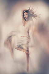 Image showing Fine art photo of woman in white dress