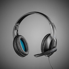 Image showing Headphones on grey background