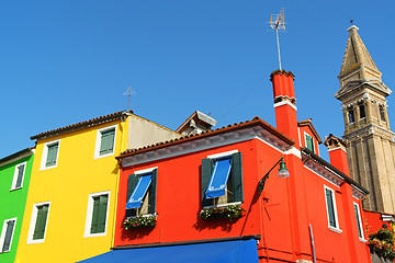 Image showing Colorful houses on Burano Island, Venice, Italy