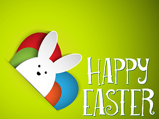 Image showing Happy Easter Rabbit Bunny on Green Background