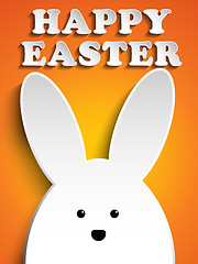 Image showing Happy Easter Rabbit Bunny on Orange Background