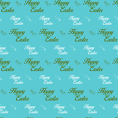 Image showing Happy Easter Letter Blue Seamless Background