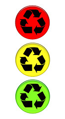 Image showing Recycling traffic light