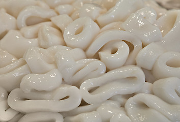 Image showing Calamari rings in a market