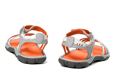 Image showing Summer sandals. Back view.