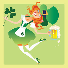 Image showing Girl elf on the feast day of St. Patrick