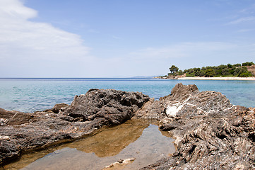 Image showing sea and volcanic rocky shore