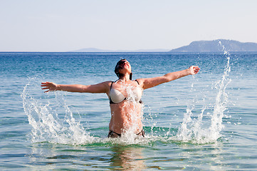 Image showing woman in the sea