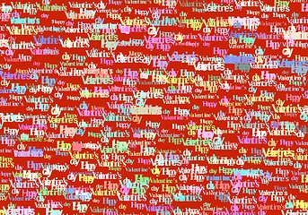 Image showing Happy Valentine Day text color abstract background