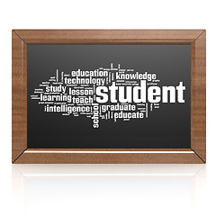 Image showing Blank blackboard student