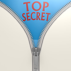 Image showing Isolated zipper with top secret