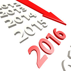 Image showing Arrow to year 2016