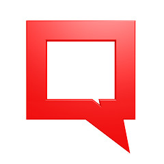 Image showing Square red speech bubble