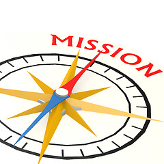 Image showing Compass with mission word