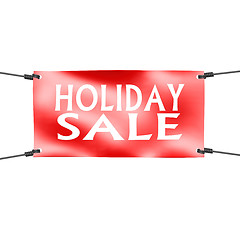 Image showing Banner holiday sale with four ropes on the corner