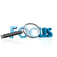 Image showing Magnifying glass with blue focus word