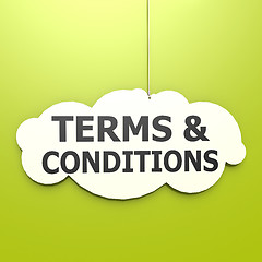 Image showing Terms and conditions word in green background