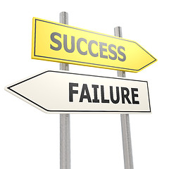 Image showing Success failure road sign