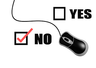 Image showing Yes and no with computer mouse