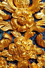 Image showing flower  in  gold    temple    bangkok  thailand incision of the 