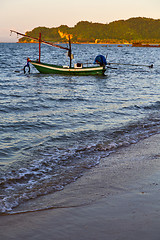 Image showing sunrise asia in the  lomprayah  anchor