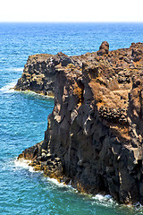 Image showing hervideros brown rock in   and summer 