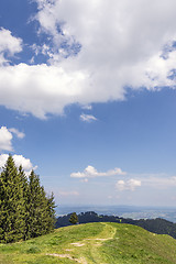 Image showing Meadow with alps background