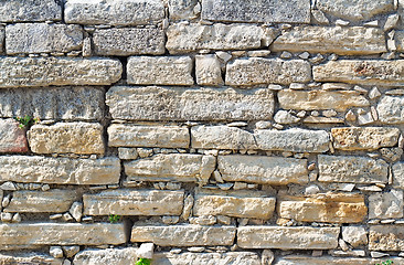 Image showing Fragment of an ancient wall from stones. (Background image)