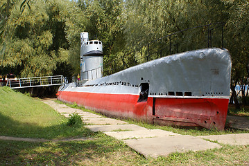 Image showing Submarine on the land