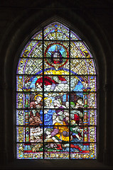 Image showing Stained-glass window in Seville cathedral, Spain