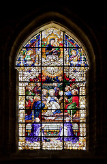 Image showing Stained-glass window in Seville cathedral, Spain