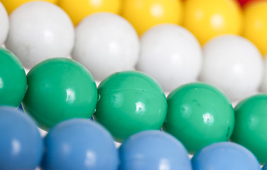 Image showing Close up of an old colorful abacus, selective focus