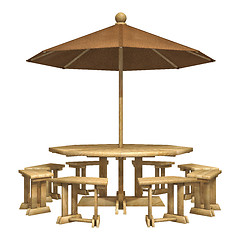 Image showing Wooden Patio Furniture