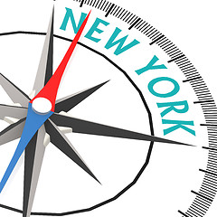 Image showing Compass with New York word