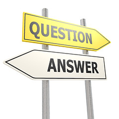 Image showing Question answer road sign