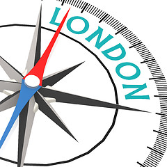 Image showing Compass with London word