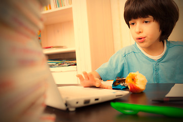 Image showing student works on a computer