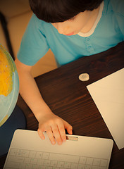 Image showing boy doing homework