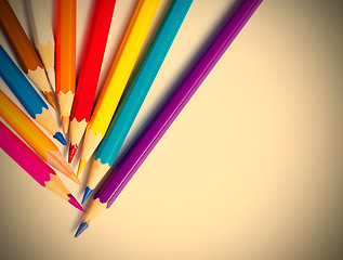 Image showing set of colored pencils on white