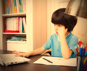 Image showing boy doing homework