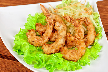 Image showing Fried shrimps