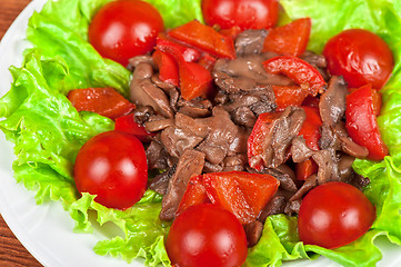 Image showing Roasted beef and mushrooms