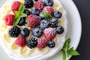 Image showing Dessert with berries