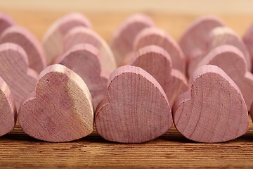 Image showing Wooden hearts.