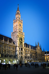 Image showing Illuminated town hall Munich