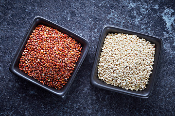 Image showing red and white quinoa seeds