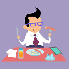 Image showing Business lunch office worker