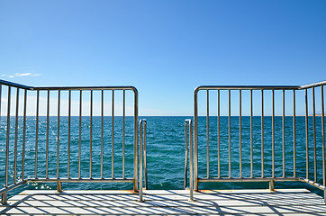 Image showing Staircase into the wide ocean