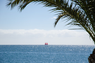 Image showing Yacht in tropical water