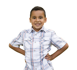Image showing Young Hispanic Boy on White
